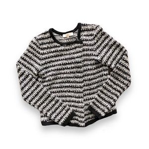Ann Taylor LOFT striped knit moto jacket/sweater